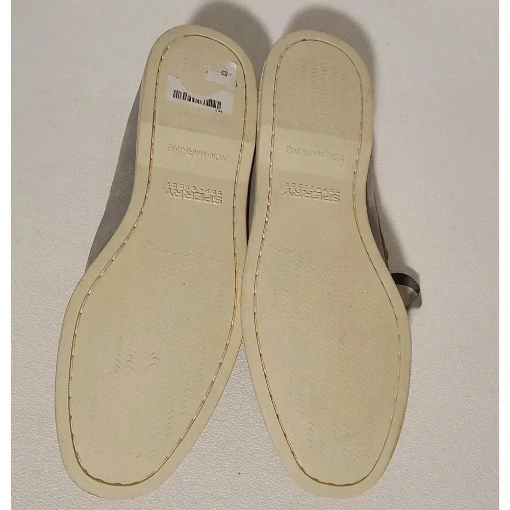 SPERRY Top Sider Suede Boat Shoes GRAY With Ribbon Laces Women’s SZ 9 M - Picture 7 of 8